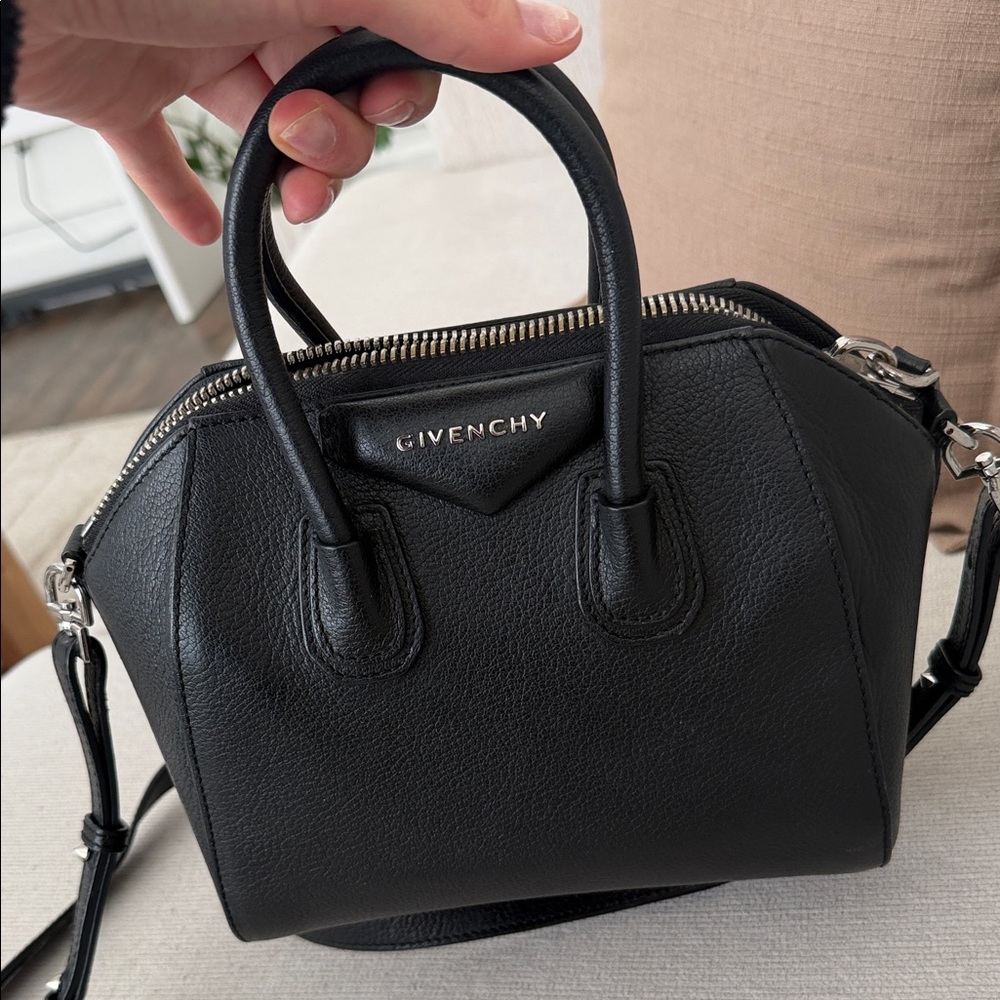 Givenchy Black Leather Mini Antigona with Crossbody Strap - Picture 15 of 17
